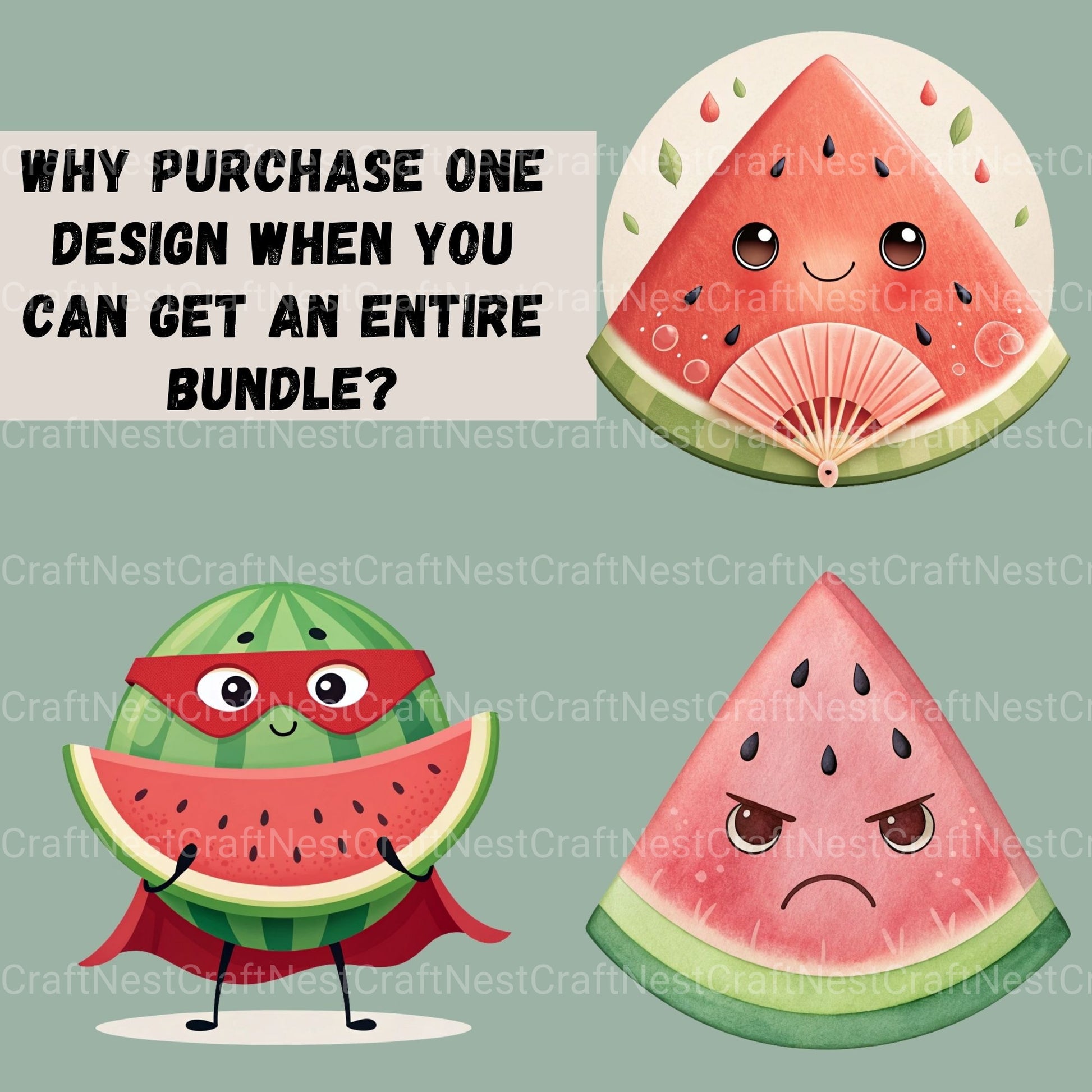 Watermelon Clipart Bundle - CraftNest - Digital Crafting and Art