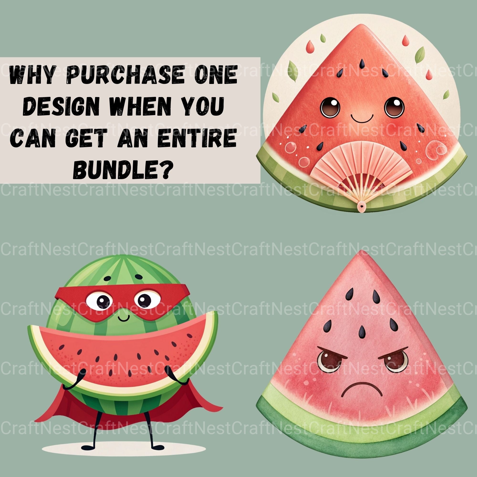 Watermelon Clipart Bundle - CraftNest - Digital Crafting and Art