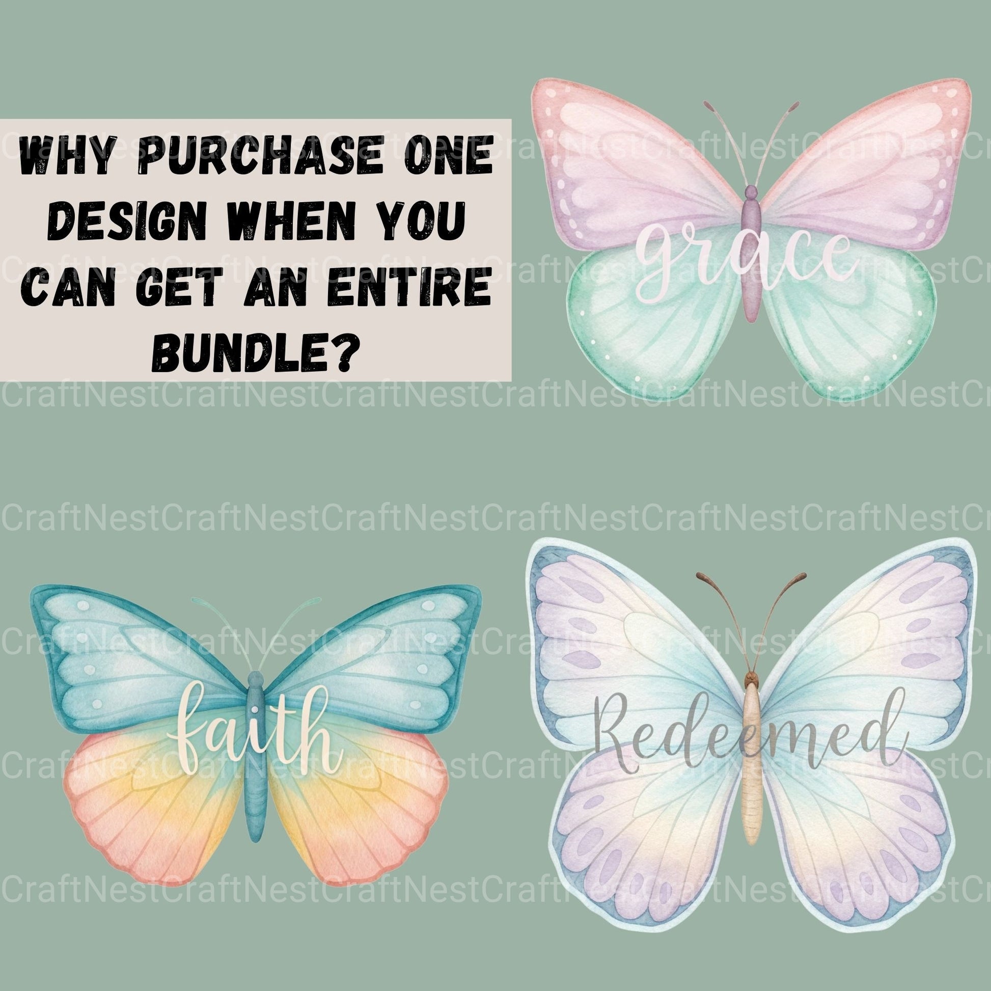 Butterfly Faith Clipart Bundle - CraftNest - Digital Crafting and Art