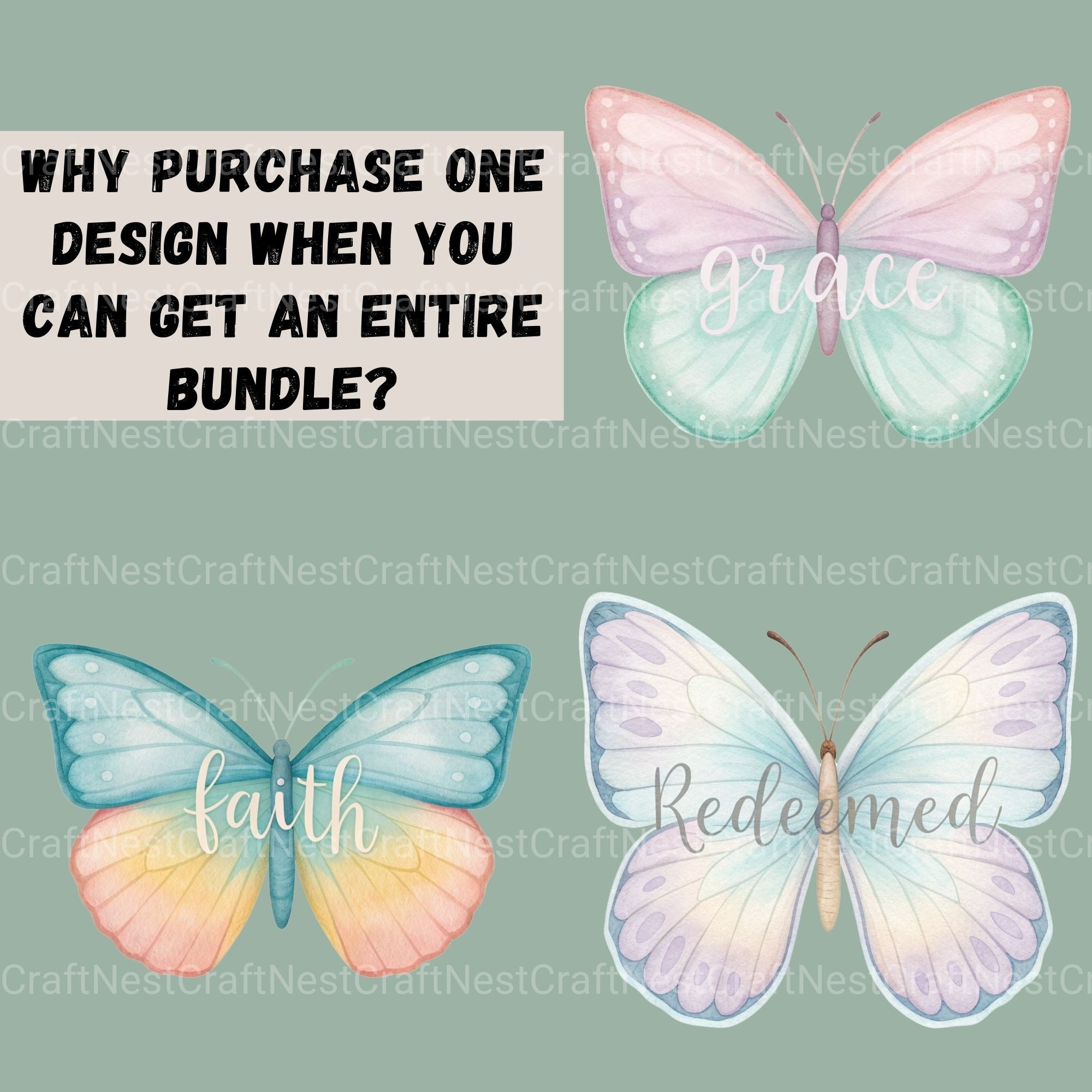 Butterfly Faith Clipart Bundle - CraftNest - Digital Crafting and Art