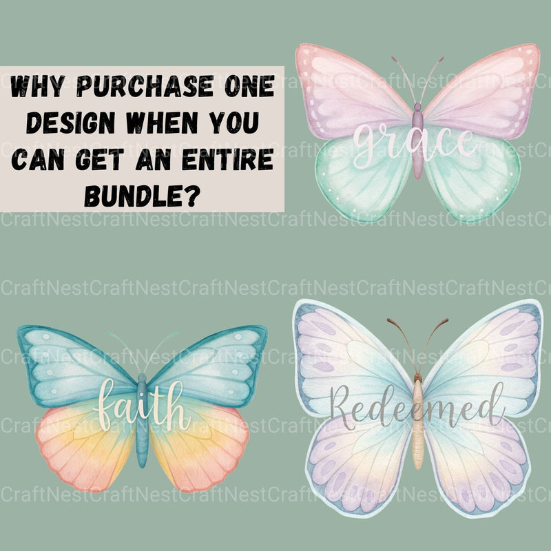 Butterfly Faith Clipart Bundle - CraftNest - Digital Crafting and Art