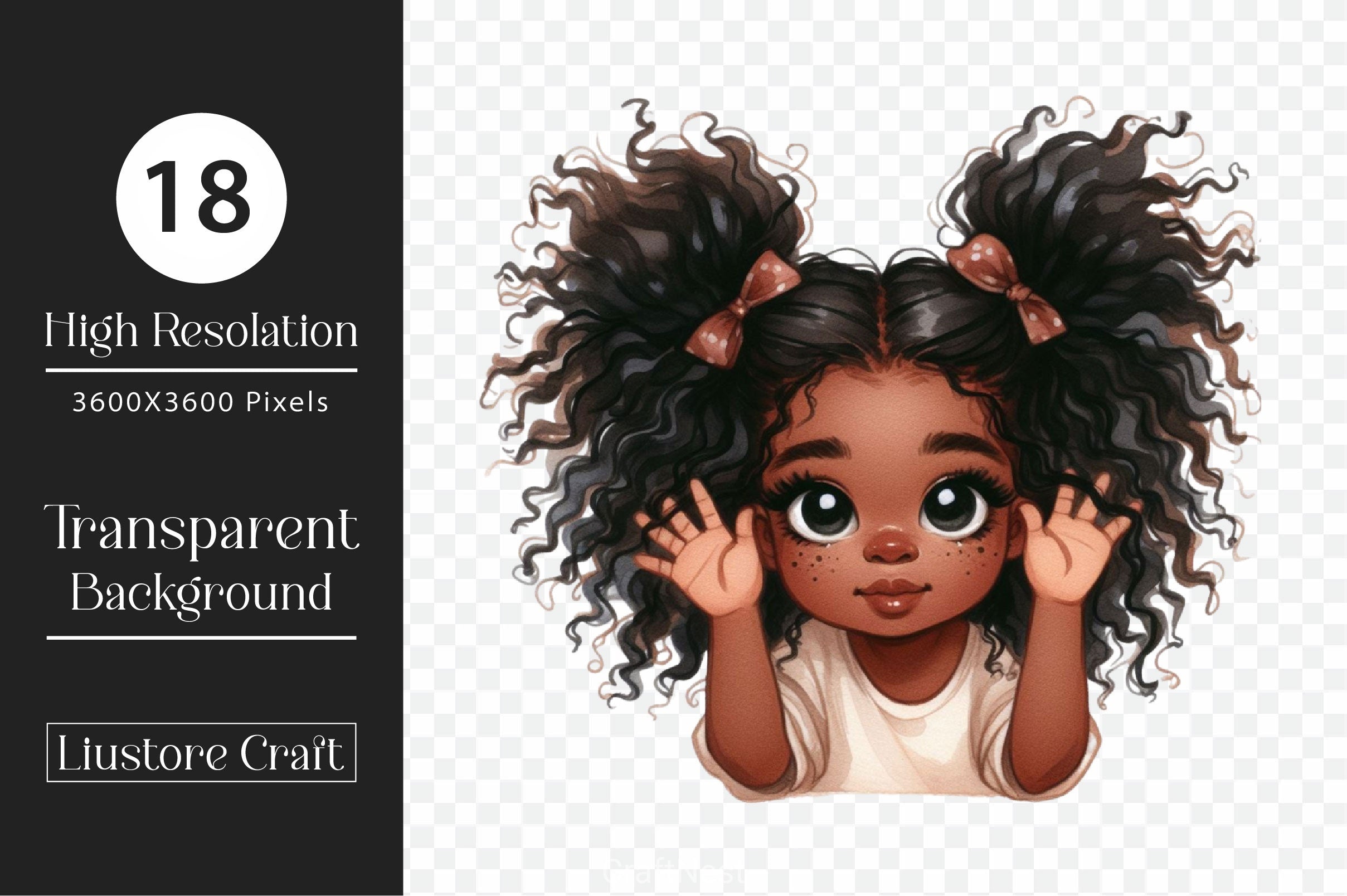 Peekaboo African Black Girl Clipart Bundle 1 - CraftNest - Digital Crafting and Art