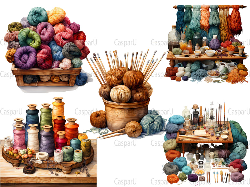 Knitting And Crafting Clipart - CraftNest