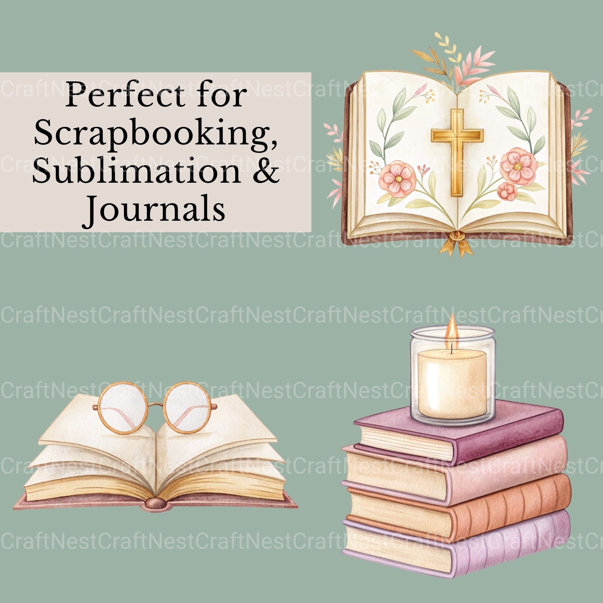 Bookish Clipart Bundle - CraftNest - Digital Crafting and Art