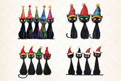 Whimsical Christmas Cat Clipart Bundle - CraftNest - Digital Crafting and Art