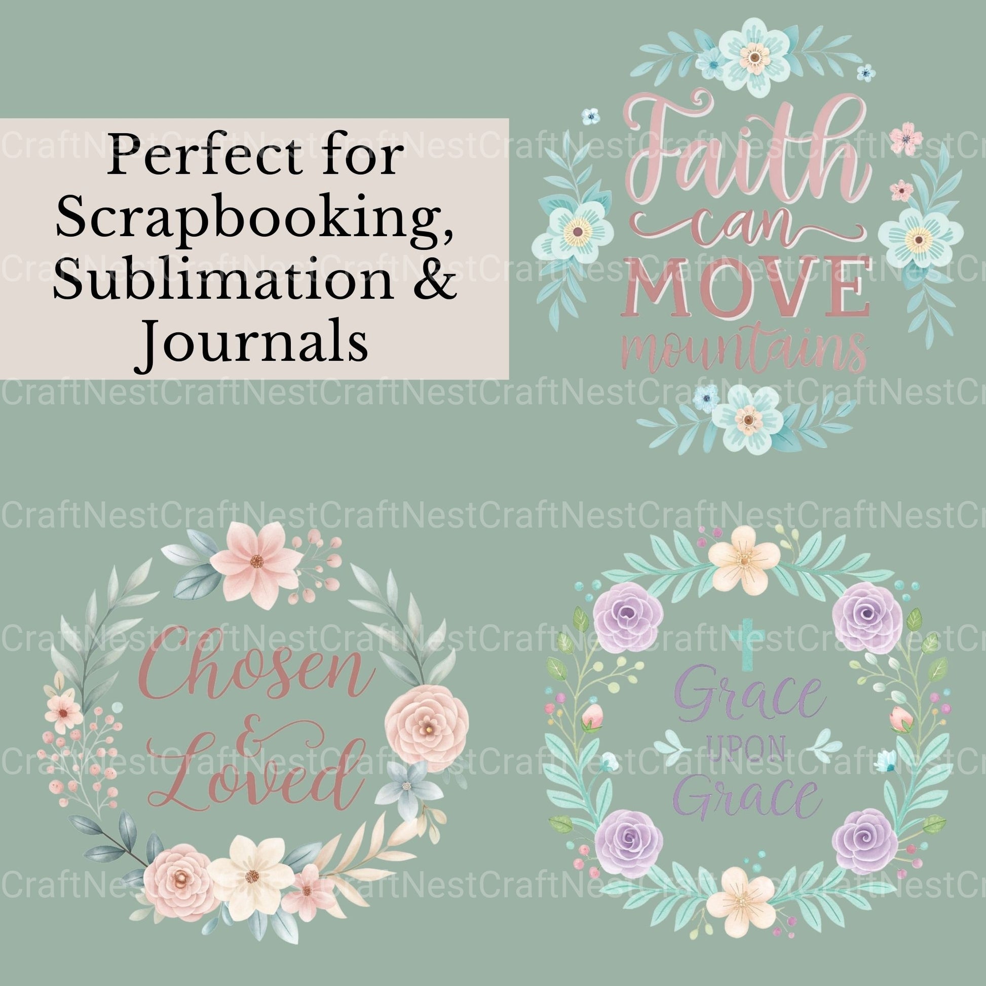 Faith & Flowers Clipart Bundle - CraftNest - Digital Crafting and Art