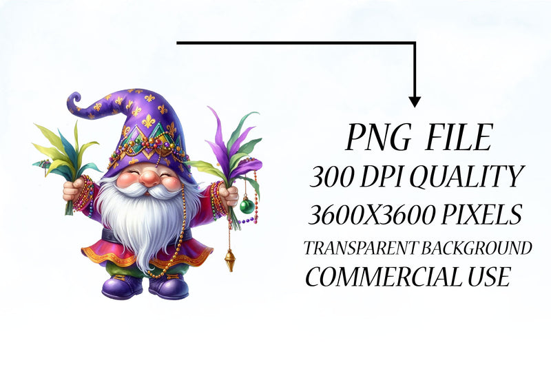 Mardi Gras Gnome Clipart Bundle 1 - CraftNest - Digital Crafting and Art