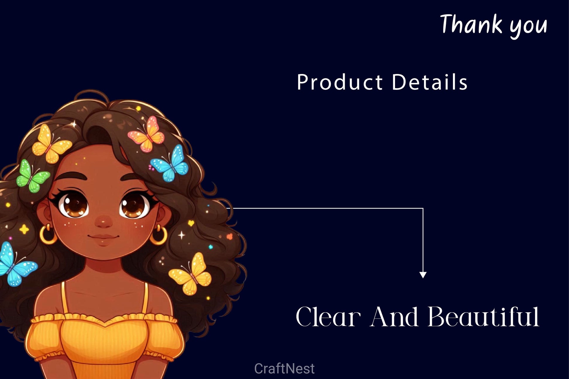 African American Girl With Butterflies Clipart Bundle - CraftNest - Digital Crafting and Art