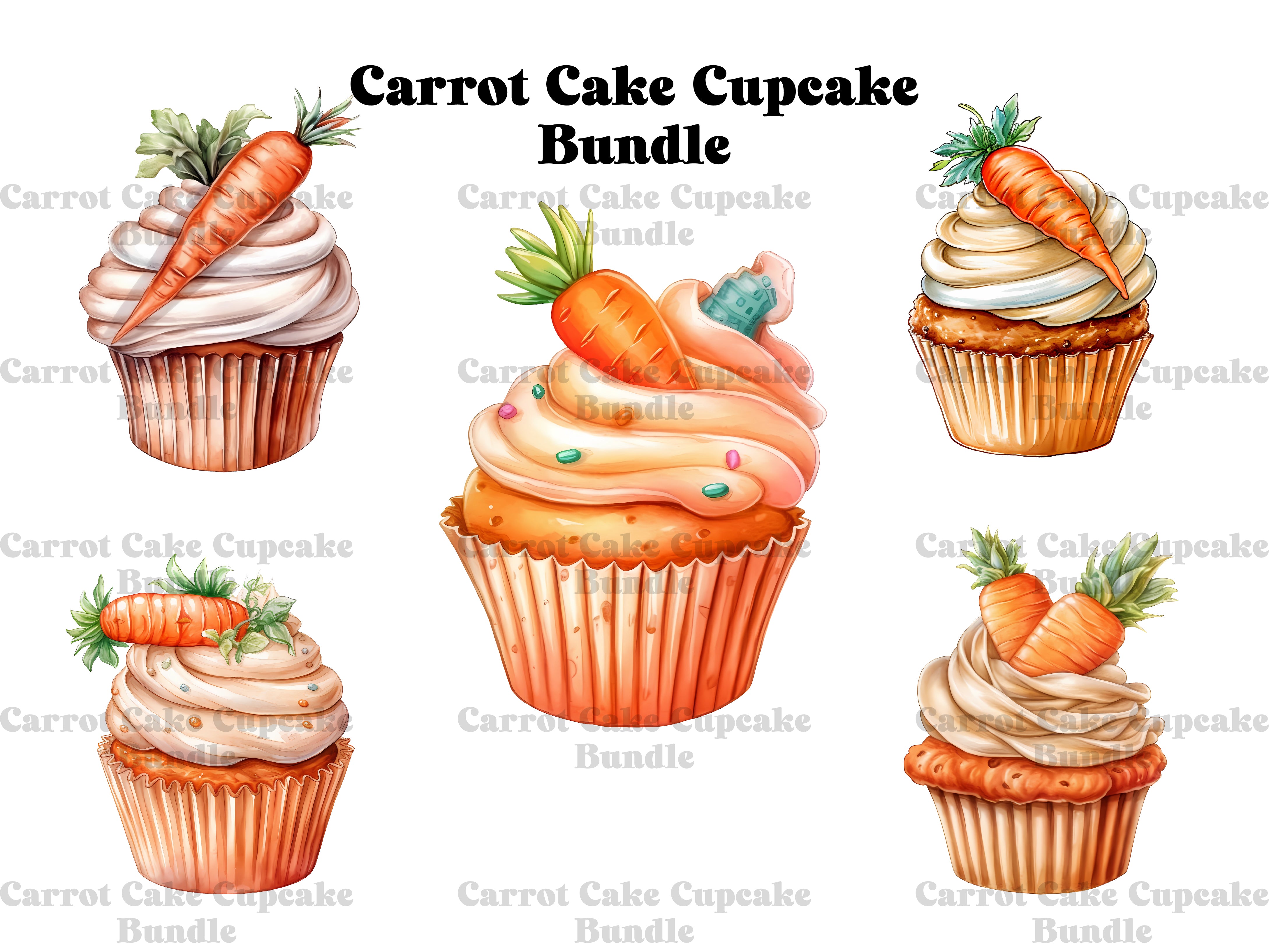 Carrot Cake Cupcakes Clipart - CraftNest