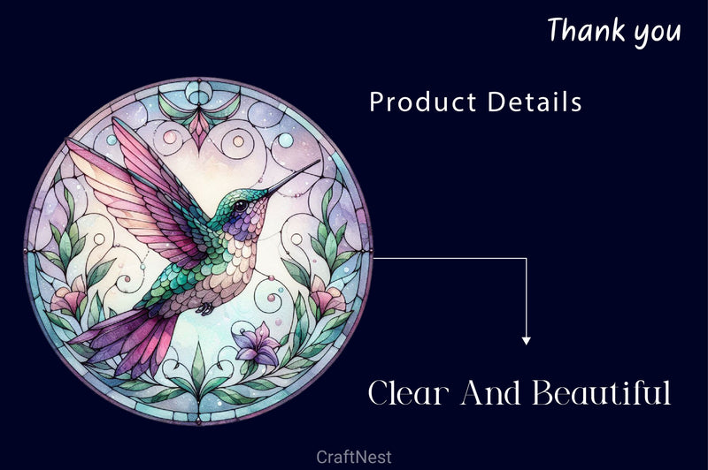 Stained Glass Hummingbird Clipart Bundle - CraftNest - Digital Crafting and Art