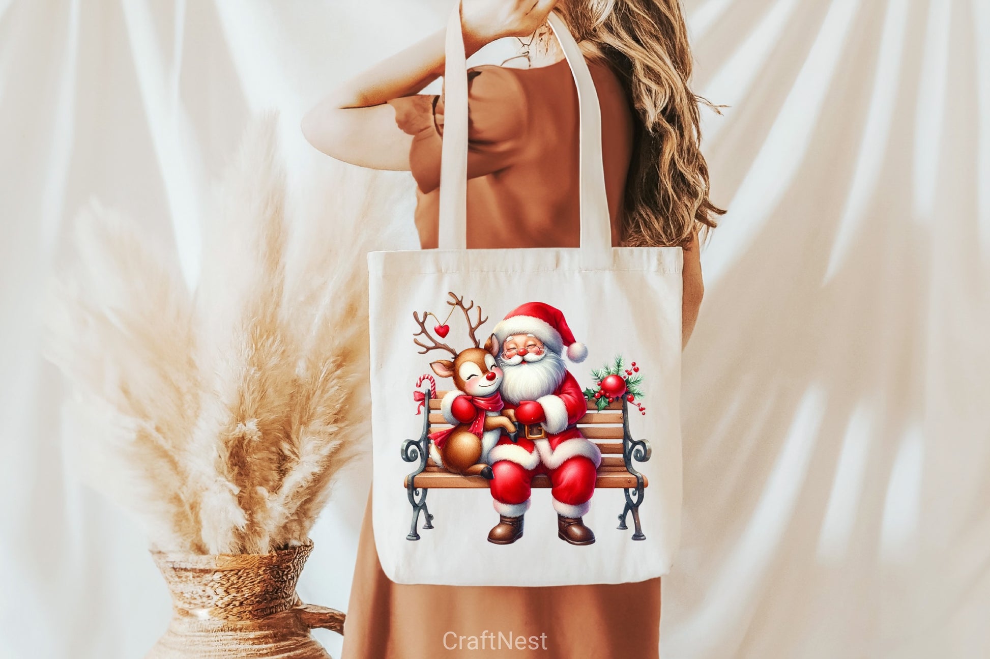 Christmas Santa & Reindeer Clipart Bundle - CraftNest - Digital Crafting and Art