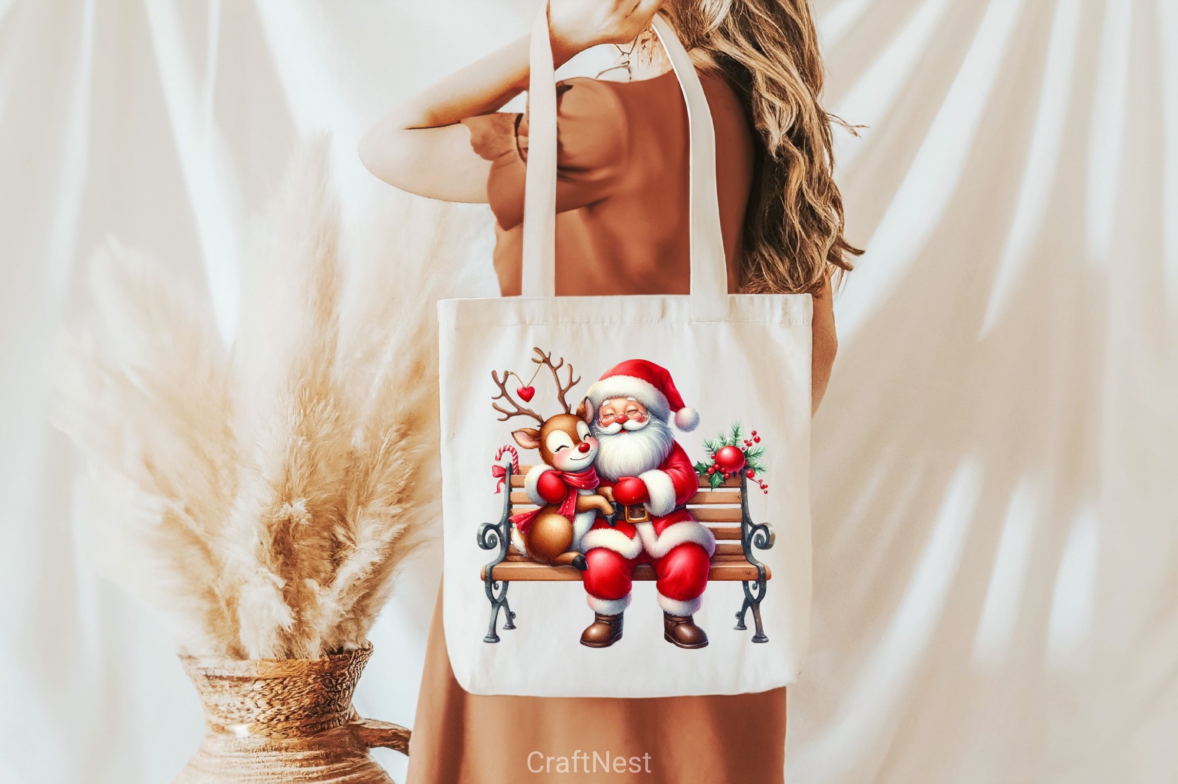 Christmas Santa & Reindeer Clipart Bundle - CraftNest - Digital Crafting and Art