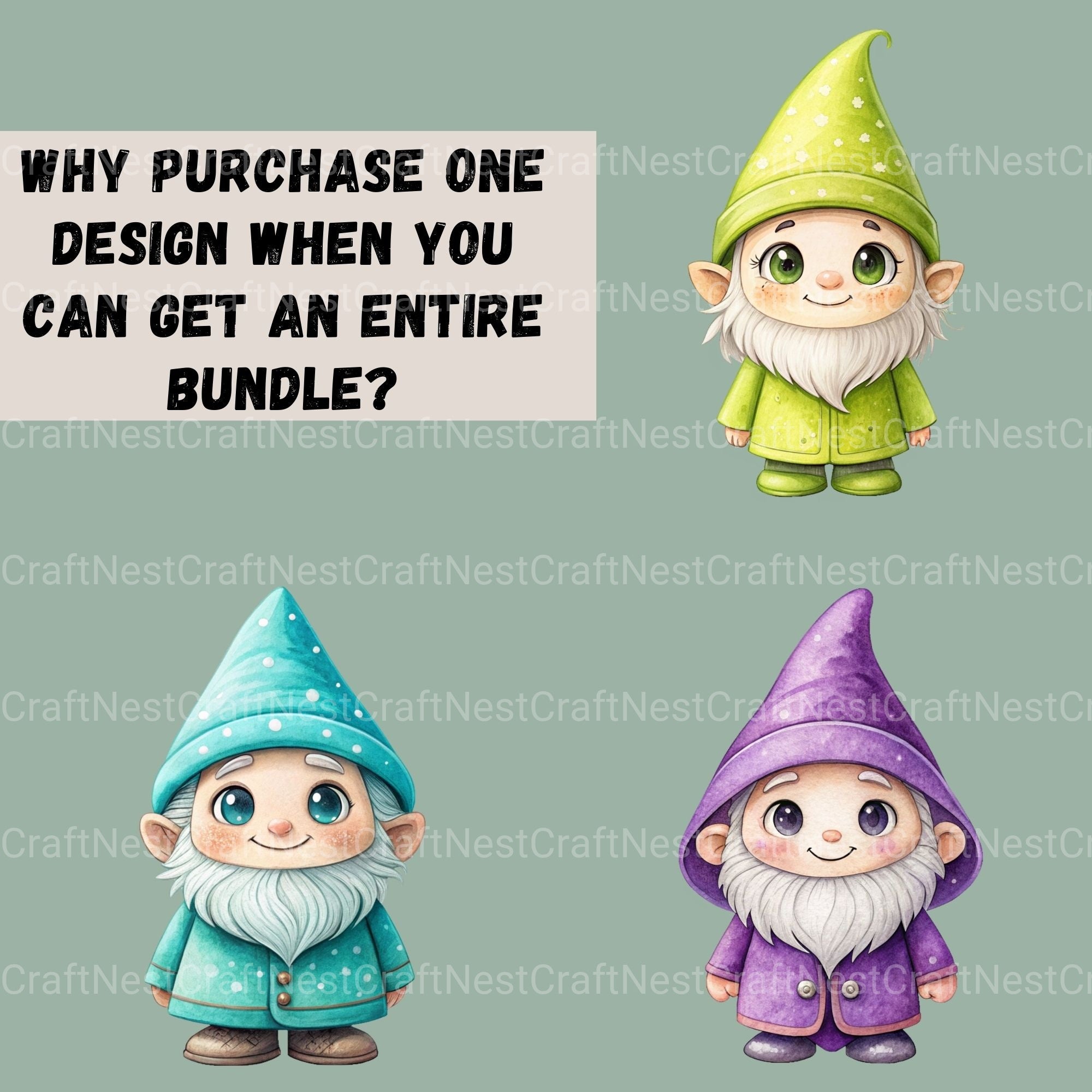 Gnomes Clipart Bundle - CraftNest - Digital Crafting and Art
