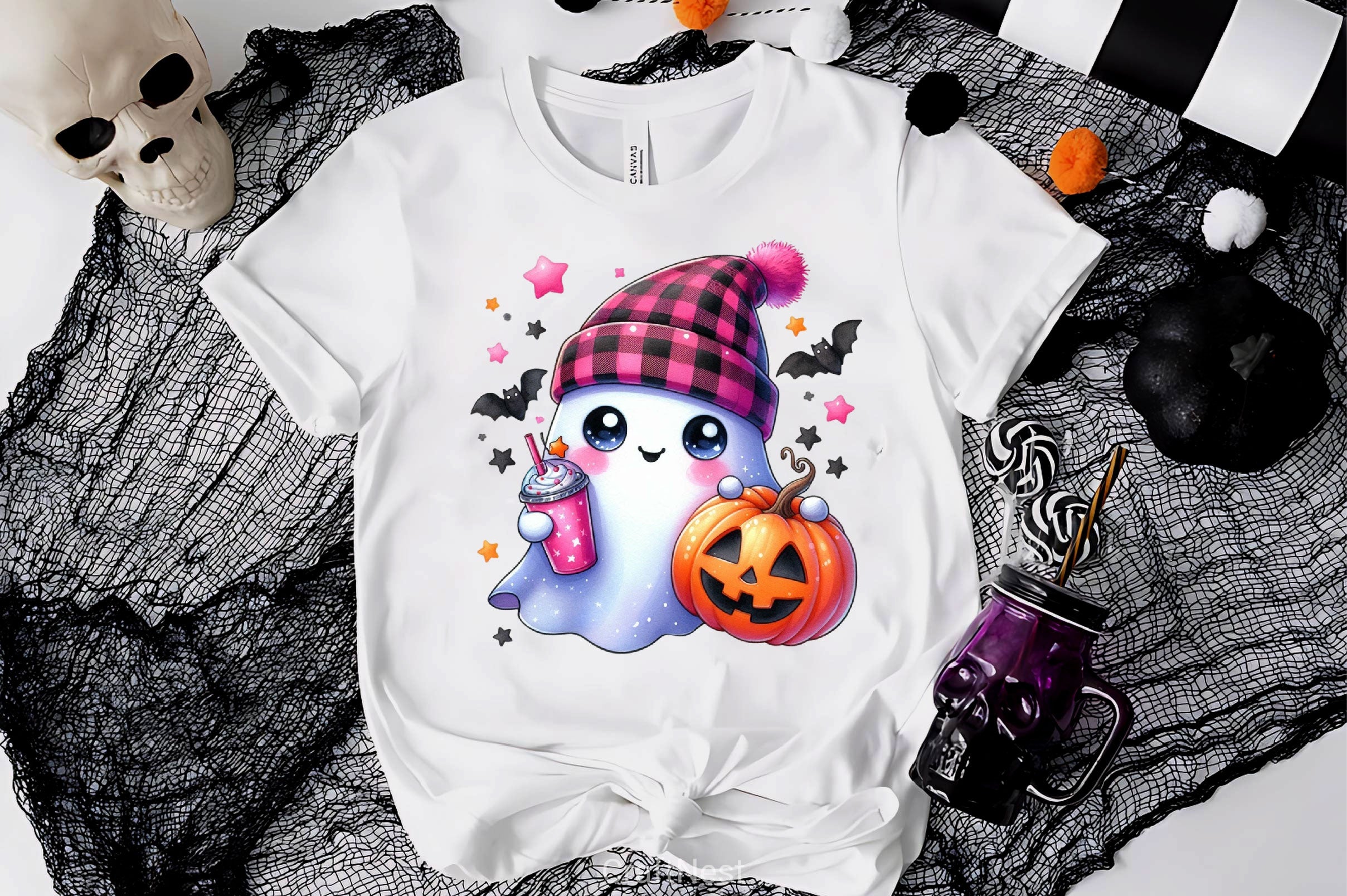 Cute Ghost Cute Halloween Clipart Bundle 16 - CraftNest - Digital Crafting and Art
