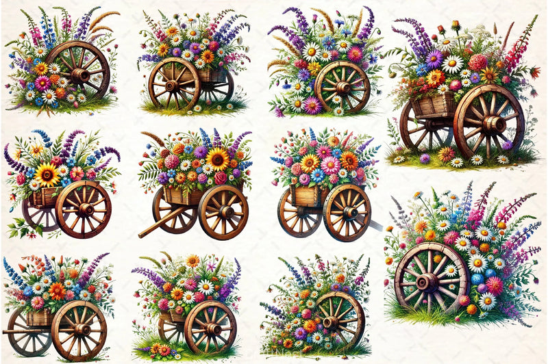 Spring Wheel Clipart Bundle - CraftNest - Digital Crafting and Art