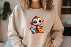 Cute Monkey Clipart Bundle 3 - CraftNest - Digital Crafting and Art