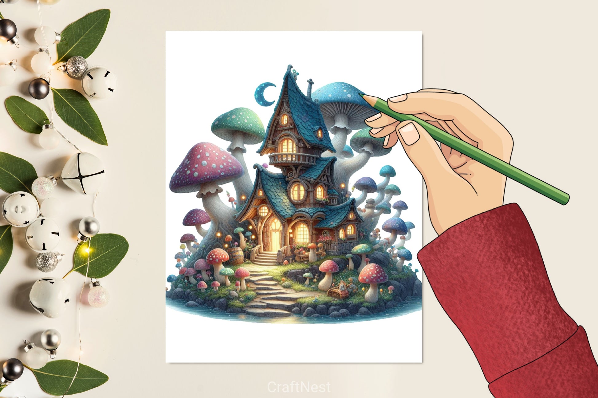 Fantasy Mushroom House Clipart Bundle - CraftNest - Digital Crafting and Art