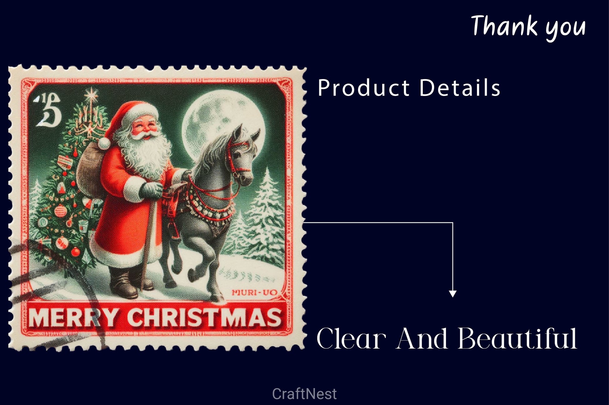 Christmas Santa Postage Stamps Clipart Bundle - CraftNest - Digital Crafting and Art