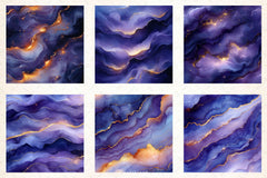 Purple And Gold Glitter Ink Textures - CraftNest - Digital Crafting and Art