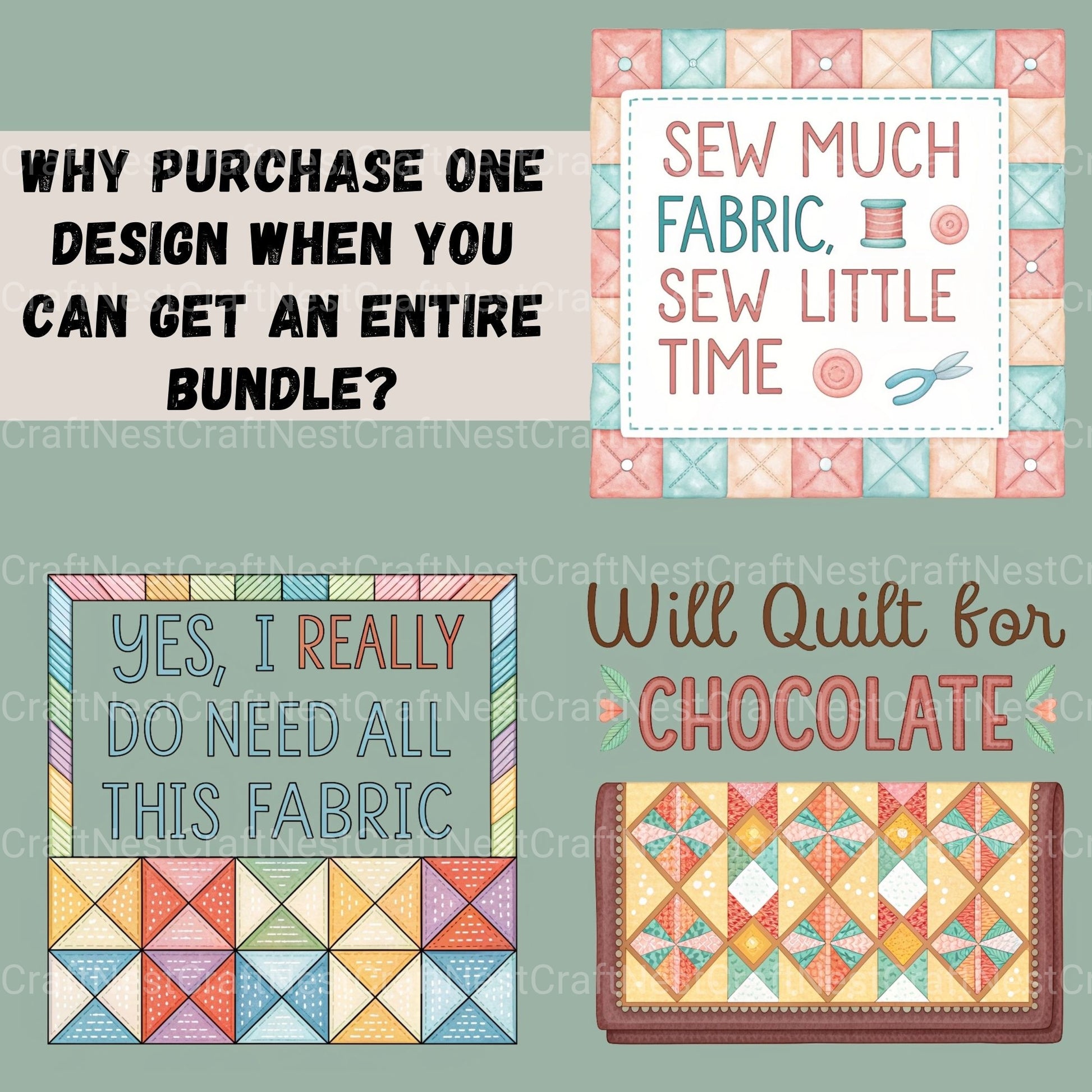Quilter Quotes Clipart Bundle - CraftNest - Digital Crafting and Art