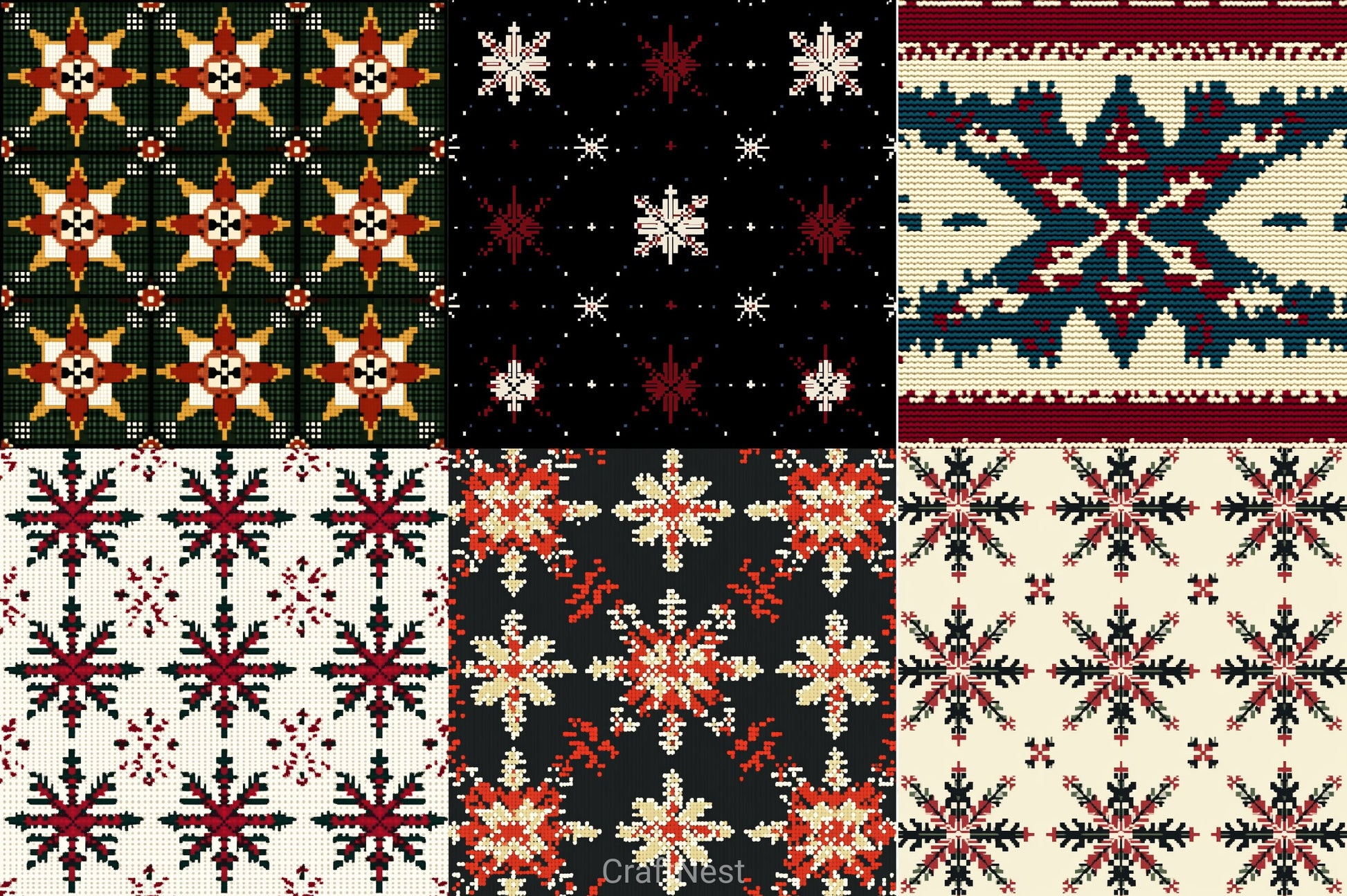 Christmas Pattern Background Clipart Bundle - CraftNest - Digital Crafting and Art