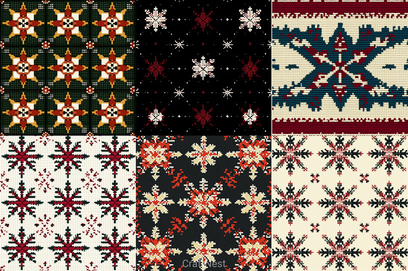 Christmas Pattern Background Clipart Bundle - CraftNest - Digital Crafting and Art