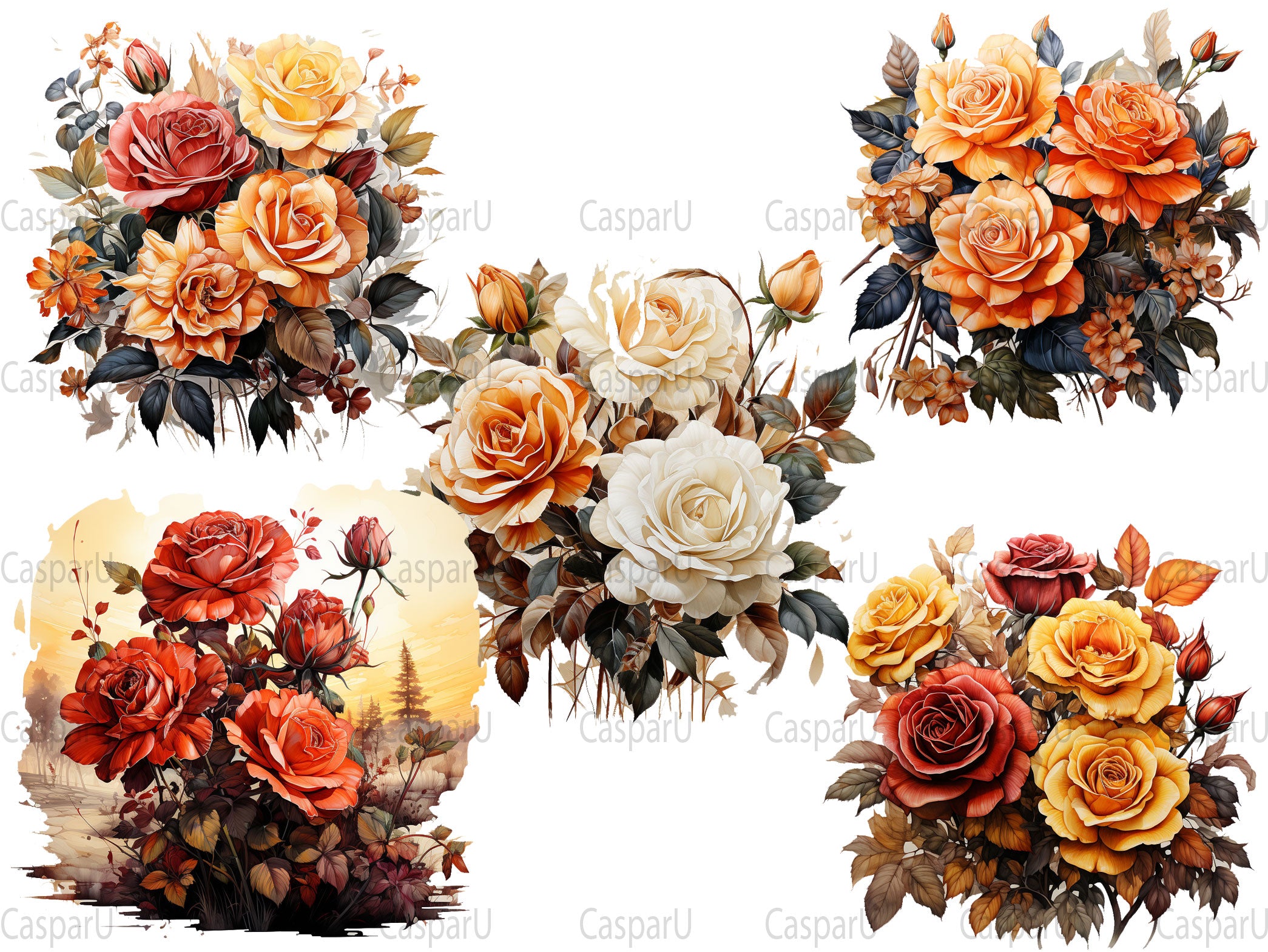 Late Roses Of Autumn Clipart - CraftNest