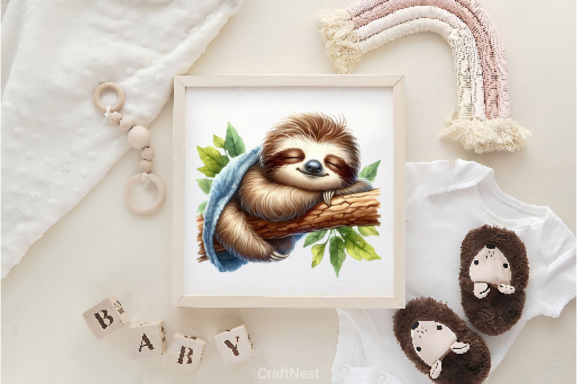 Sleepy Sloth Clipart Bundle 3 - CraftNest - Digital Crafting and Art