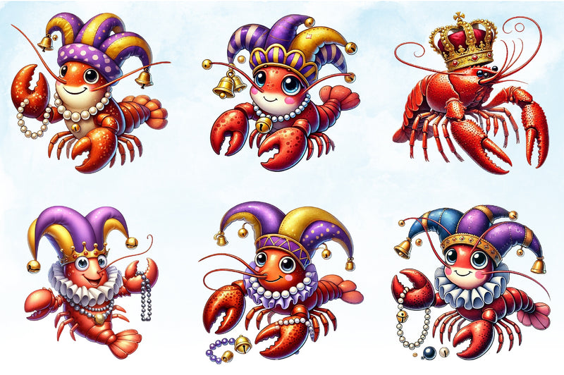 Mardi Gras Crawfish Clipart Bundle 2 - CraftNest - Digital Crafting and Art