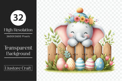 Easter Animal With Wooden Fence Clipart Bundle - CraftNest - Digital Crafting and Art