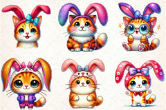 Cute Easter Cat Clipart Bundle - CraftNest - Digital Crafting and Art