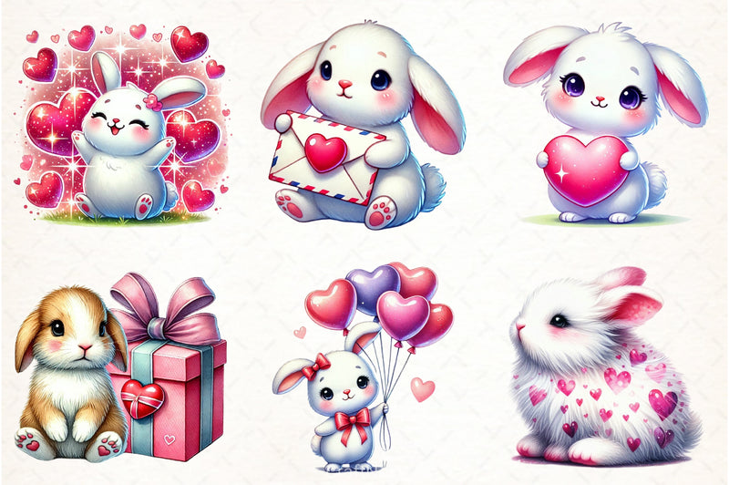 Valentine's Bunny Clipart Bundle 2 - CraftNest - Digital Crafting and Art