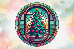 Round Christmas Tree Stained Glass Clipart Bundle - CraftNest - Digital Crafting and Art