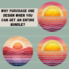 Retro Sunsets Circle Clipart Bundle - CraftNest - Digital Crafting and Art