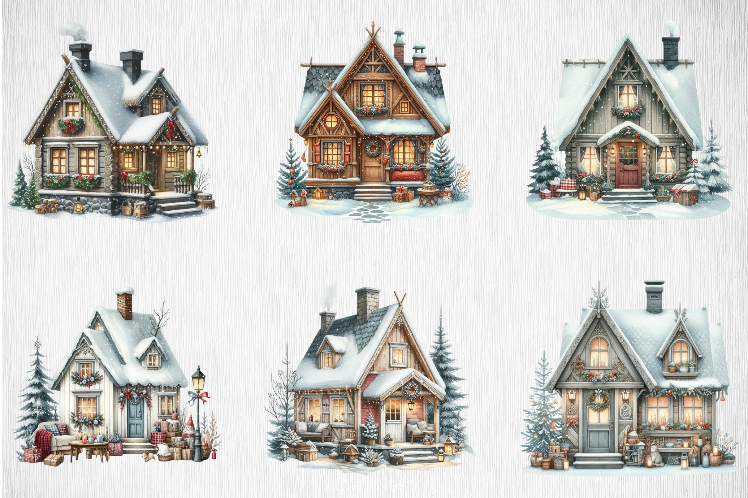 Cozy Nordic House Christmas Clipart Bundle - CraftNest - Digital Crafting and Art