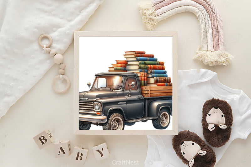 Books Truck Clipart Bundle - CraftNest - Digital Crafting and Art