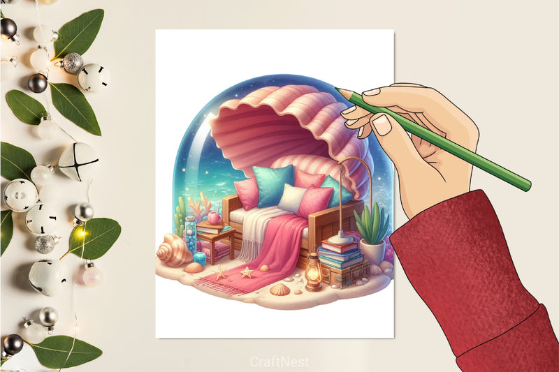 Cozy Seashell Clipart Bundle - CraftNest - Digital Crafting and Art