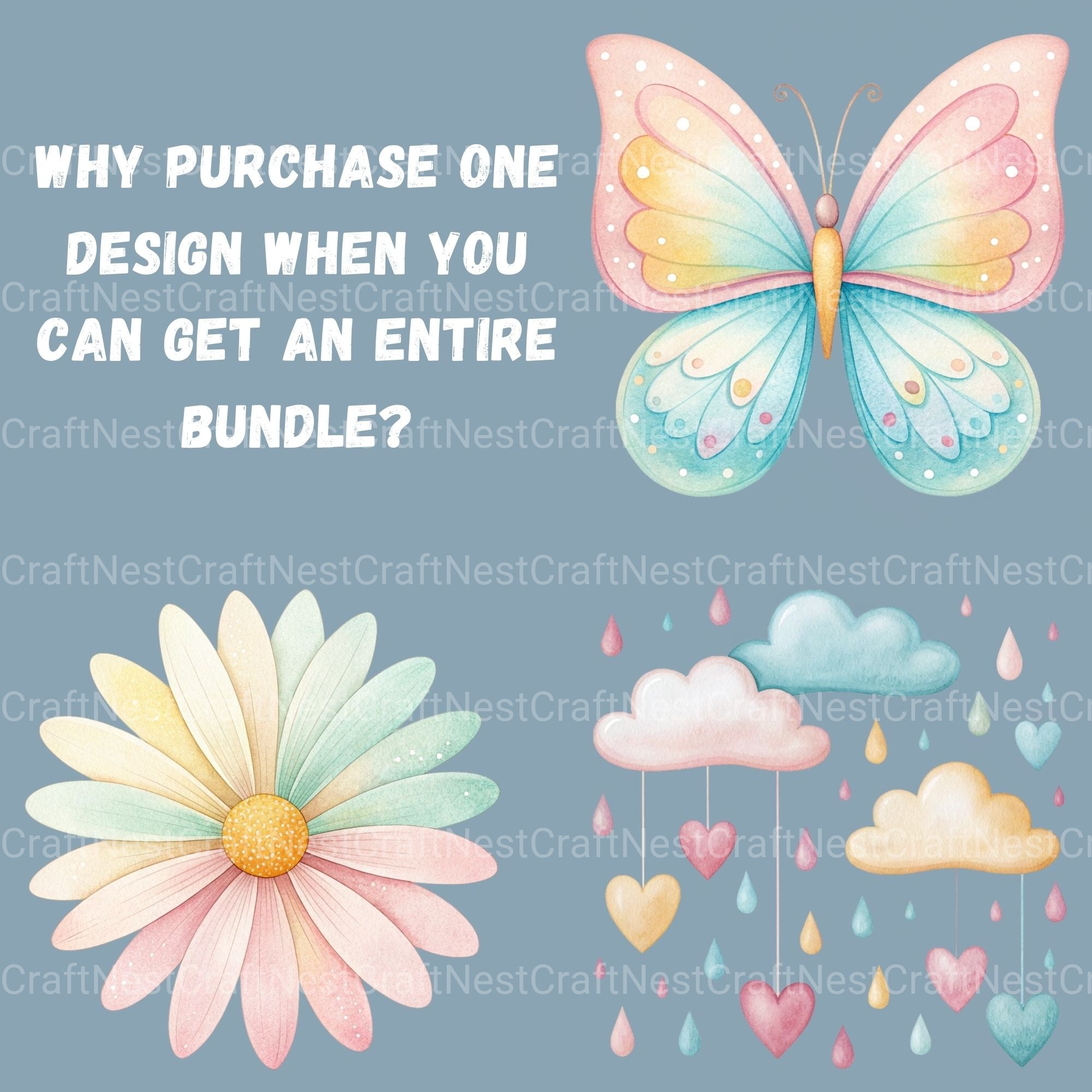 Pastel Nursery Decor Clipart Bundle - CraftNest - Digital Crafting and Art