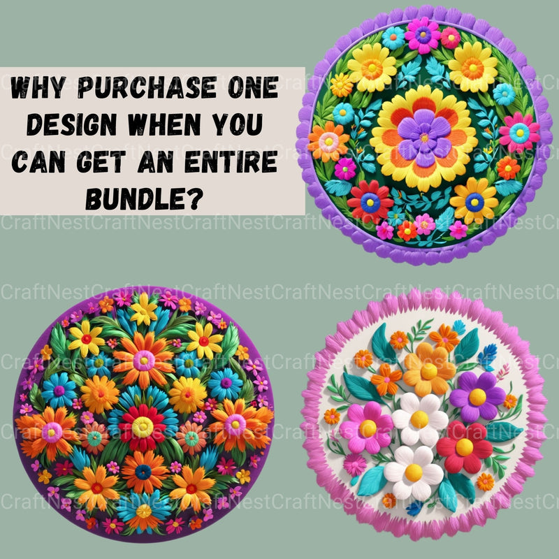 Mexican Flowers 3D 16 Clipart Bundle - CraftNest - Digital Crafting and Art