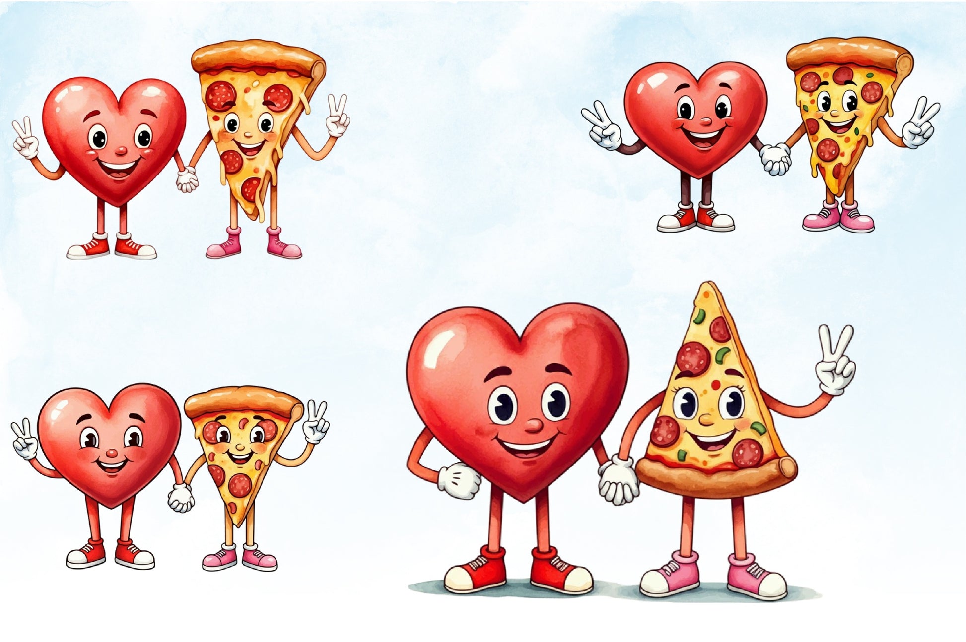 Heart & Pizza Valentine Clipart Bundle - CraftNest - Digital Crafting and Art