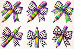 Mardi Gras Pencil Bow Clipart Bundle - CraftNest - Digital Crafting and Art