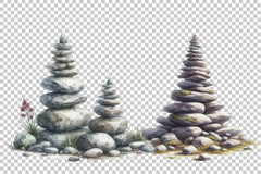 Stone Cairns Clipart Bundle - CraftNest - Digital Crafting and Art
