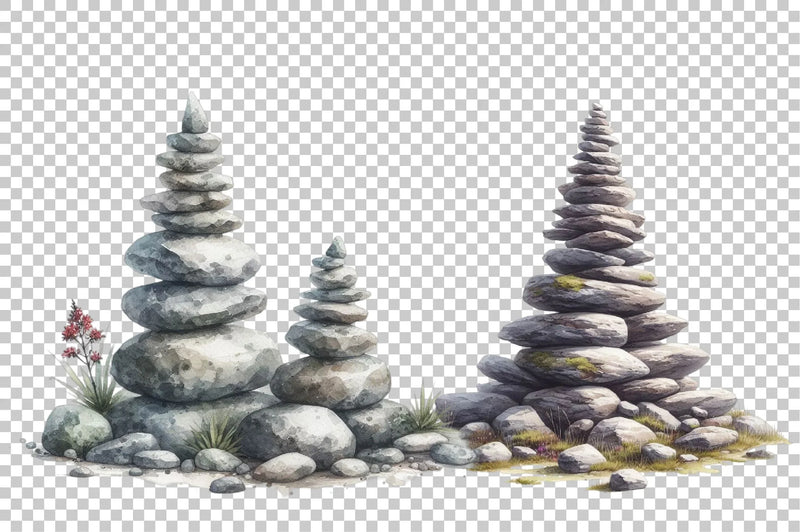 Stone Cairns Clipart Bundle - CraftNest - Digital Crafting and Art