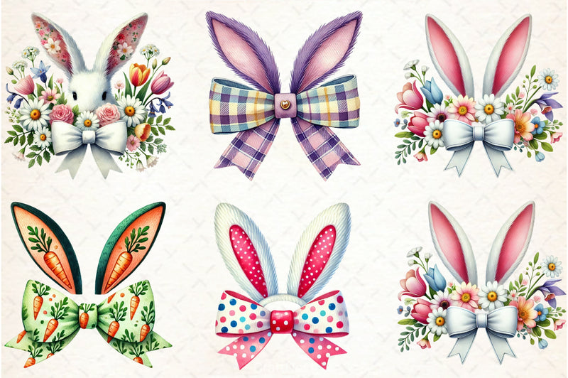 Easter Bunny Ear Bow Clipart Bundle - CraftNest - Digital Crafting and Art
