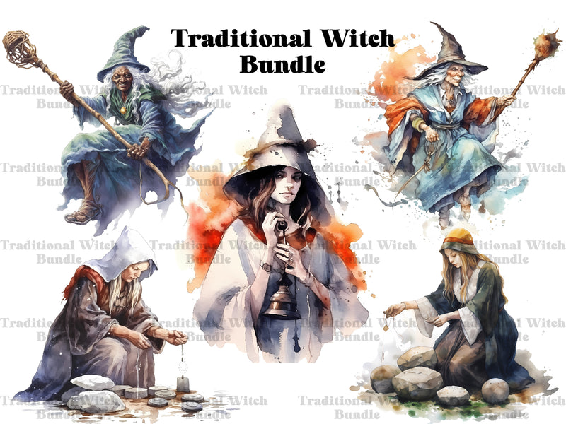 Traditional Witch Clipart - CraftNest