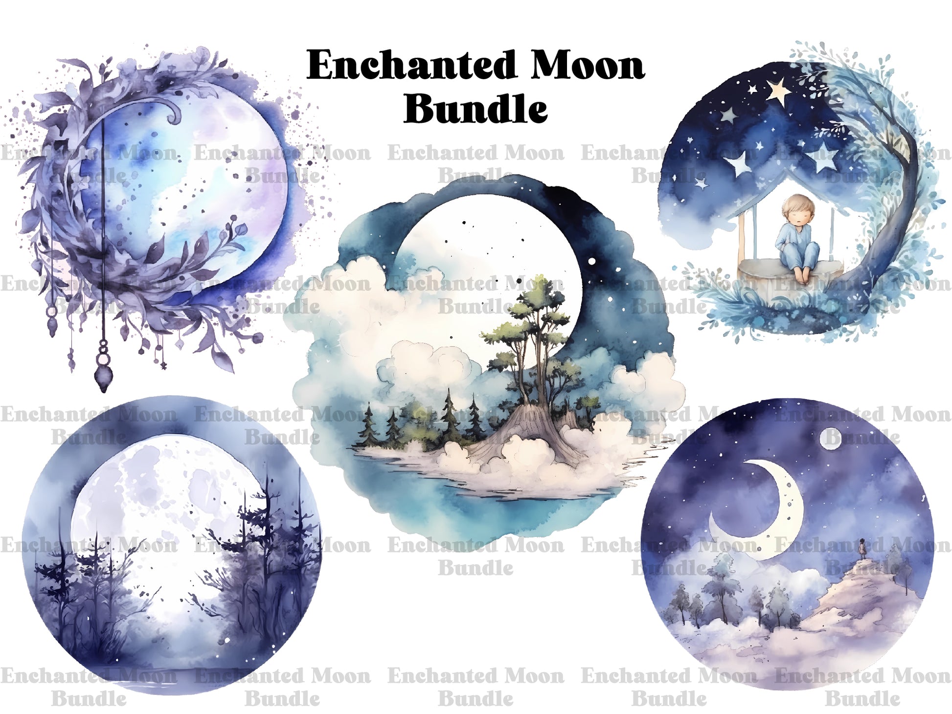 Enchanted Moon Clipart - CraftNest