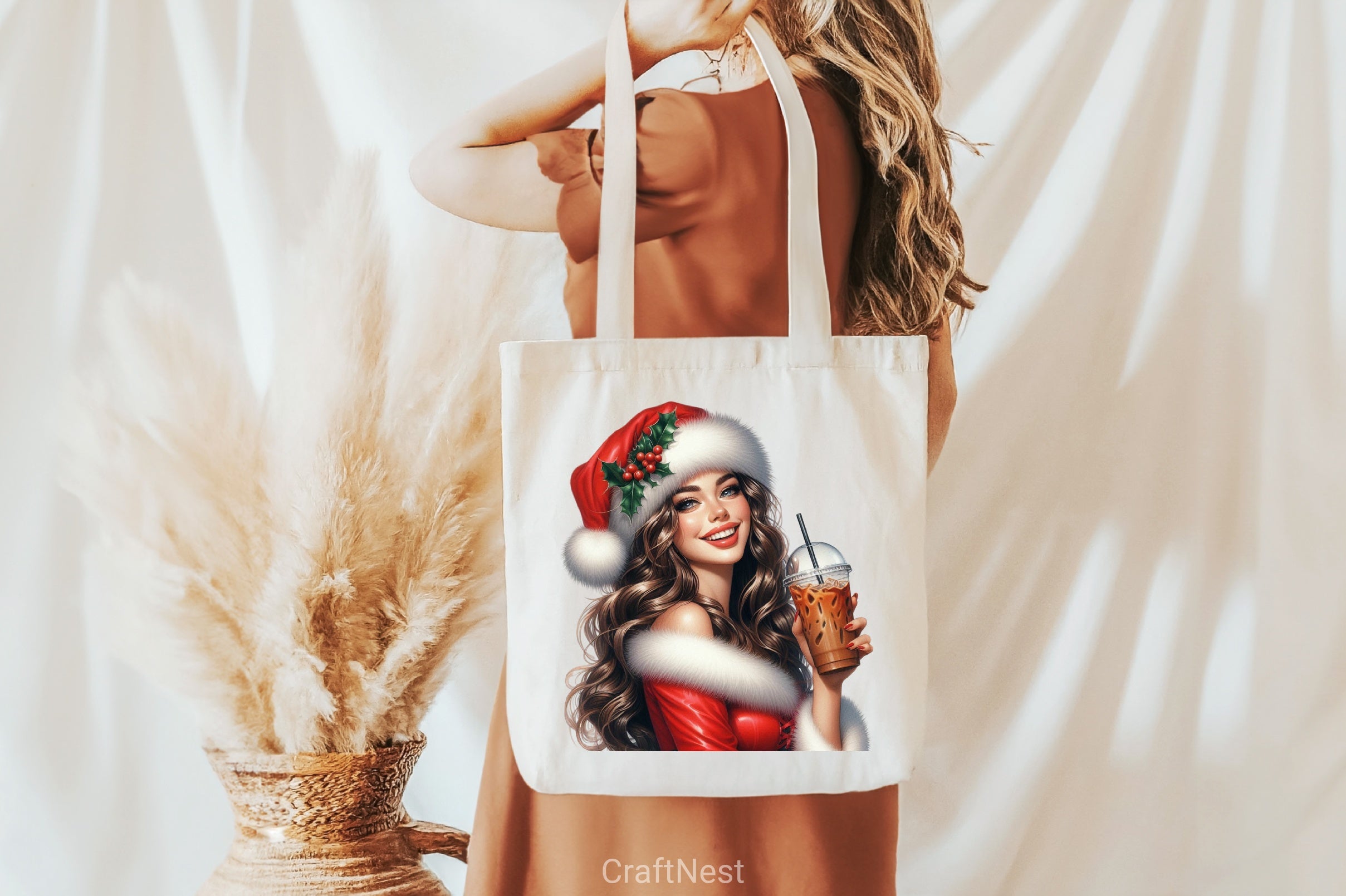 Christmas Coffee Girl Clipart Bundle - CraftNest - Digital Crafting and Art