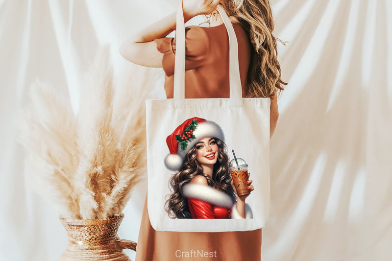 Christmas Coffee Girl Clipart Bundle - CraftNest - Digital Crafting and Art