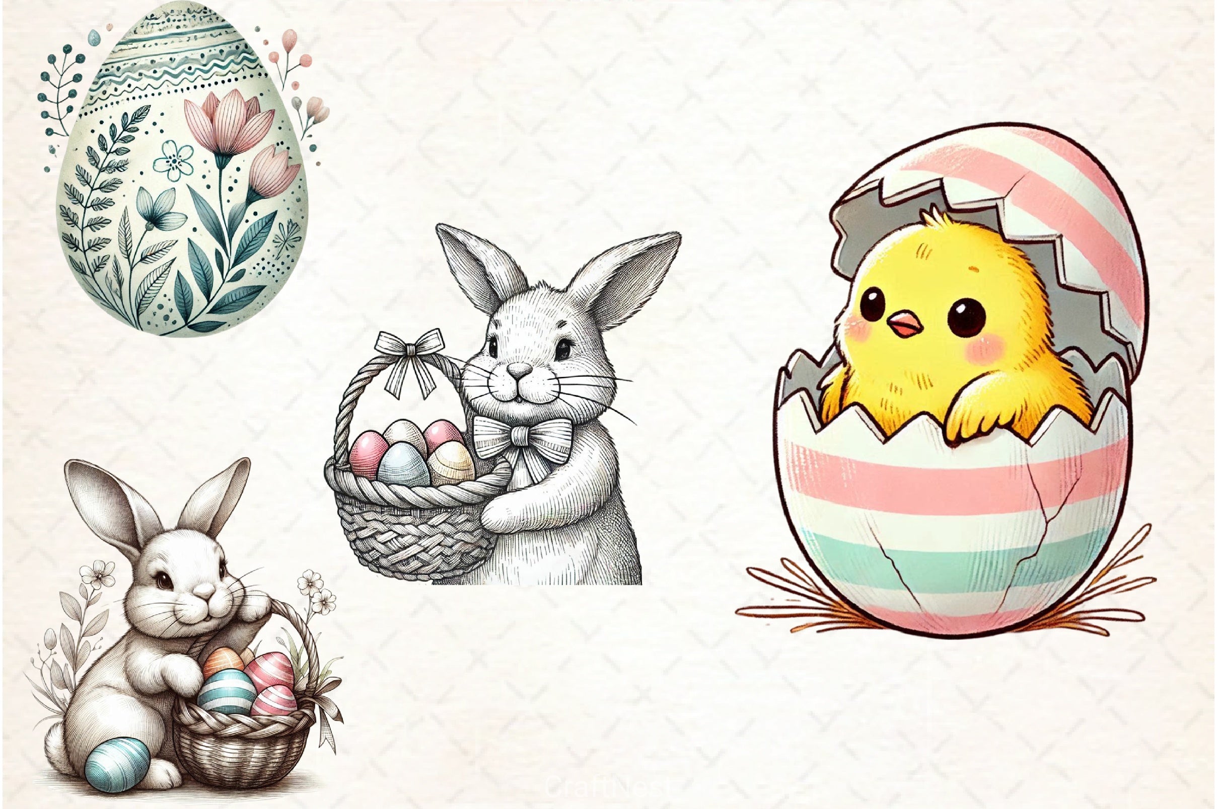 Happy Easter Clipart Bundle 5 - CraftNest - Digital Crafting and Art