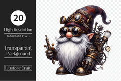 Steampunk Gnome Clipart Bundle - CraftNest - Digital Crafting and Art